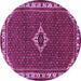 Round Machine Washable Persian Purple Traditional Area Rugs, wshtr1640pur