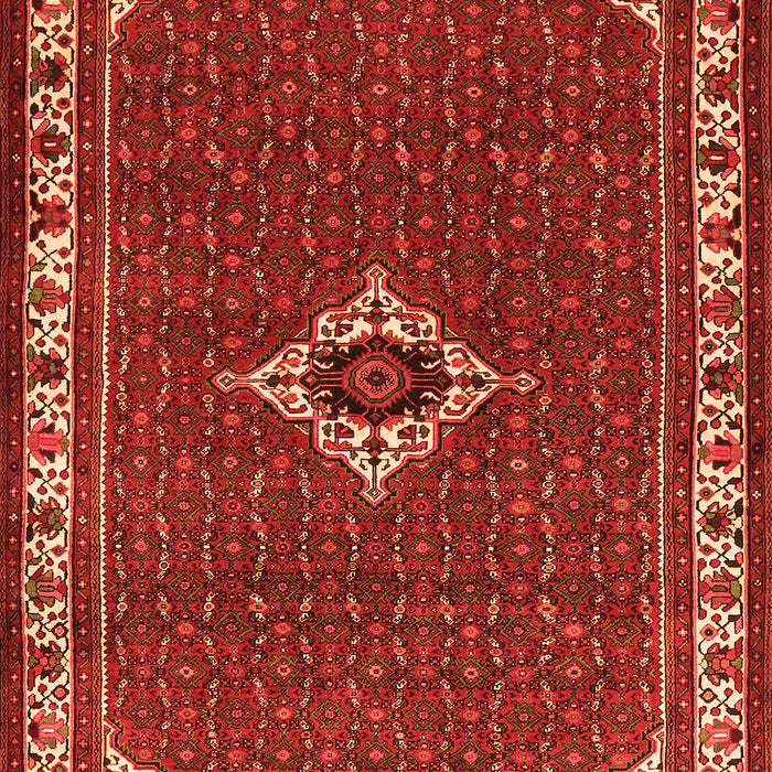 Serging Thickness of Machine Washable Persian Orange Traditional Area Rugs, wshtr1640org