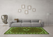 Machine Washable Persian Green Traditional Area Rugs in a Living Room,, wshtr1640grn