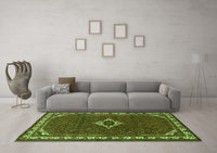 Machine Washable Persian Green Traditional Rug, wshtr1640grn