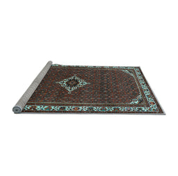 Sideview of Machine Washable Persian Light Blue Traditional Rug, wshtr1640lblu