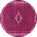 Round Machine Washable Persian Pink Traditional Rug, wshtr1640pnk