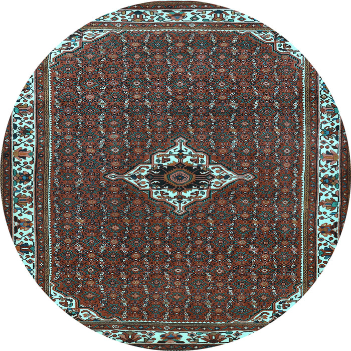 Round Persian Light Blue Traditional Rug, tr1640lblu