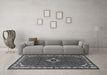 Machine Washable Persian Gray Traditional Rug in a Living Room,, wshtr1640gry