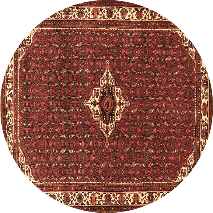 Round Persian Brown Traditional Rug, tr1640brn