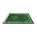 Sideview of Machine Washable Persian Emerald Green Traditional Area Rugs, wshtr1640emgrn