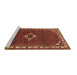 Sideview of Machine Washable Persian Brown Traditional Rug, wshtr1640brn