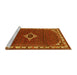 Sideview of Machine Washable Persian Yellow Traditional Rug, wshtr1640yw