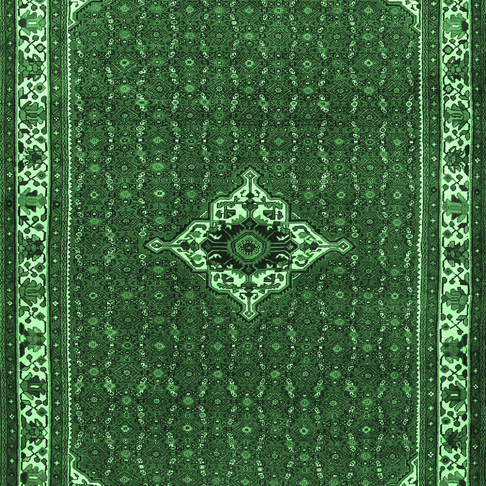 Machine Washable Persian Emerald Green Traditional Area Rugs, wshtr1640emgrn