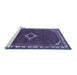 Sideview of Machine Washable Persian Blue Traditional Rug, wshtr1640blu