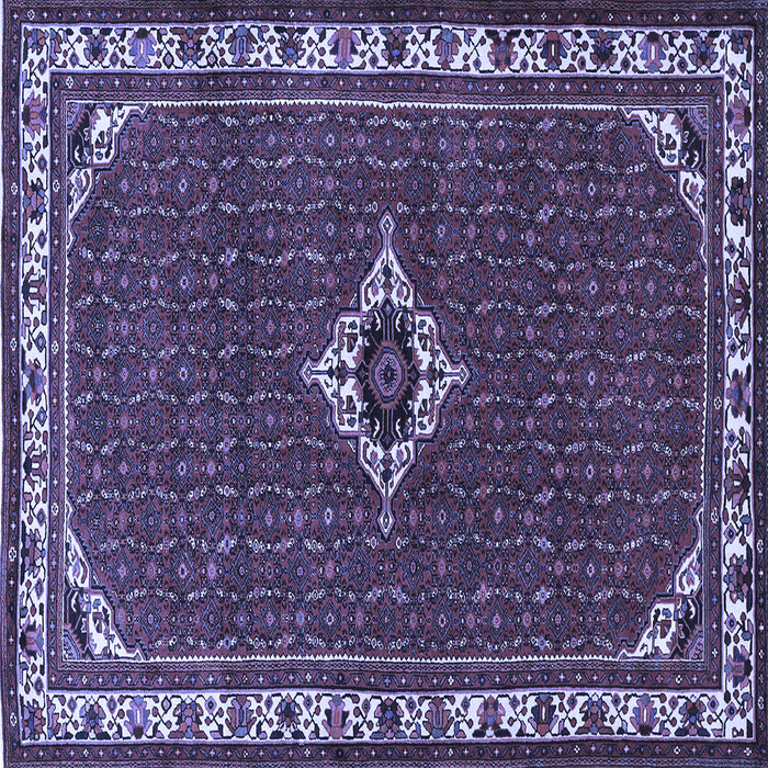 Square Machine Washable Persian Blue Traditional Rug, wshtr1640blu
