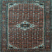 Square Machine Washable Persian Light Blue Traditional Rug, wshtr1641lblu