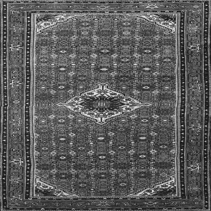 Round Machine Washable Persian Gray Traditional Rug, wshtr1641gry
