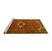 Sideview of Machine Washable Persian Yellow Traditional Rug, wshtr1641yw