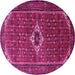 Round Persian Pink Traditional Rug, tr1641pnk