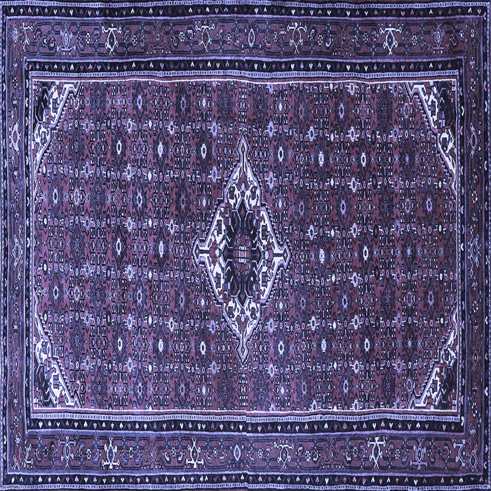 Square Machine Washable Persian Blue Traditional Rug, wshtr1641blu