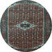 Round Persian Light Blue Traditional Rug, tr1641lblu