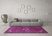 Machine Washable Persian Purple Traditional Area Rugs in a Living Room, wshtr1641pur