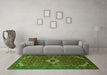 Machine Washable Persian Green Traditional Area Rugs in a Living Room,, wshtr1641grn