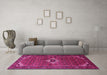 Machine Washable Persian Pink Traditional Rug in a Living Room, wshtr1641pnk