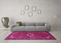 Machine Washable Persian Pink Traditional Rug, wshtr1641pnk