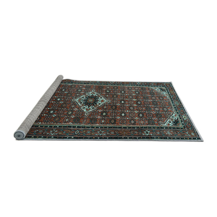Sideview of Machine Washable Persian Light Blue Traditional Rug, wshtr1641lblu