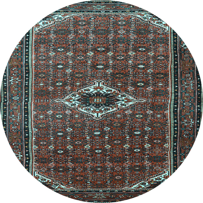 Round Machine Washable Persian Light Blue Traditional Rug, wshtr1641lblu