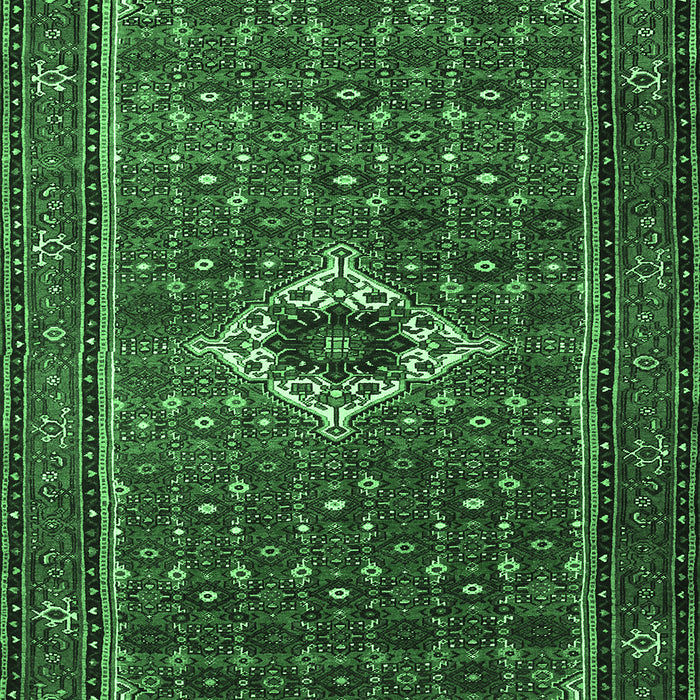 Machine Washable Persian Emerald Green Traditional Area Rugs, wshtr1641emgrn