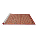 Sideview of Machine Washable Traditional Sandy Brown Rug, wshtr1642