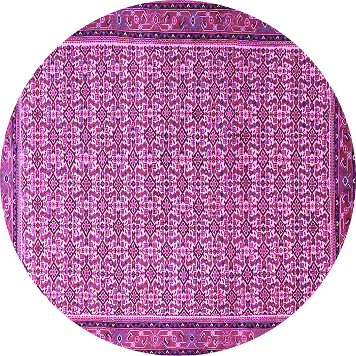 Round Machine Washable Persian Purple Traditional Area Rugs, wshtr1642pur