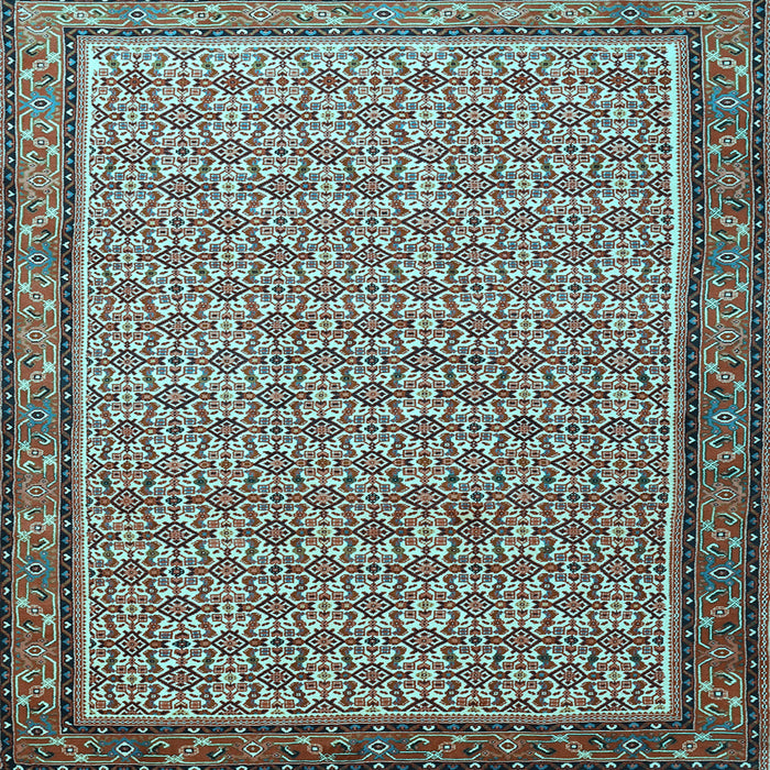 Square Machine Washable Persian Light Blue Traditional Rug, wshtr1642lblu