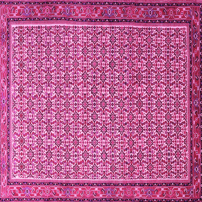 Square Machine Washable Persian Pink Traditional Rug, wshtr1642pnk