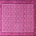 Square Machine Washable Persian Pink Traditional Rug, wshtr1642pnk