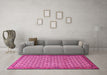 Machine Washable Persian Pink Traditional Rug in a Living Room, wshtr1642pnk