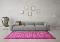 Machine Washable Persian Pink Traditional Rug, wshtr1642pnk