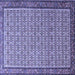 Square Persian Blue Traditional Rug, tr1642blu