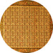 Round Machine Washable Persian Yellow Traditional Rug, wshtr1642yw