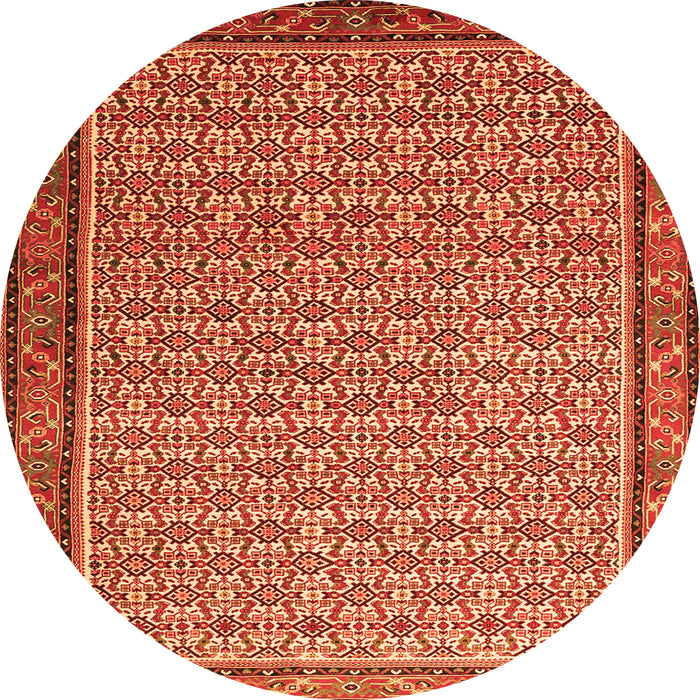 Machine Washable Persian Orange Traditional Area Rugs, wshtr1642org