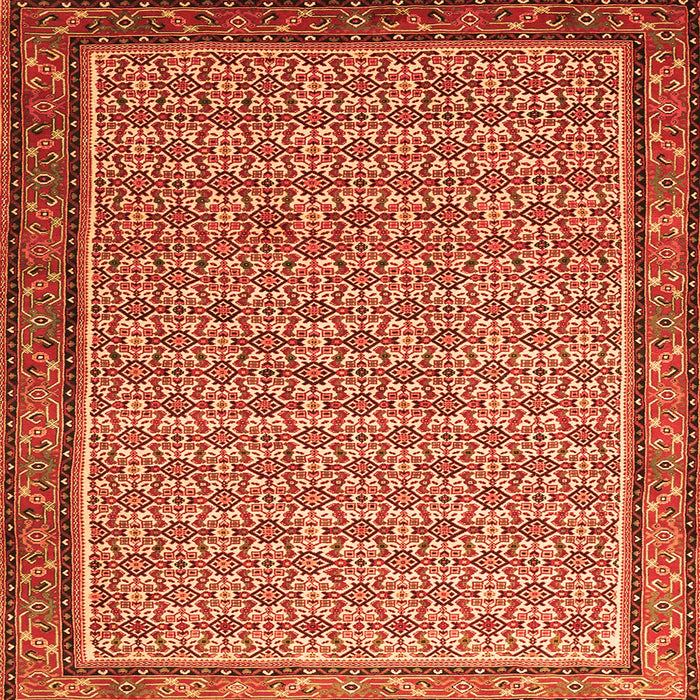 Serging Thickness of Persian Orange Traditional Rug, tr1642org