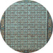 Round Persian Light Blue Traditional Rug, tr1642lblu