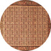 Round Machine Washable Persian Brown Traditional Rug, wshtr1642brn