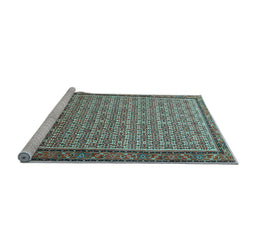 Sideview of Machine Washable Persian Light Blue Traditional Rug, wshtr1642lblu