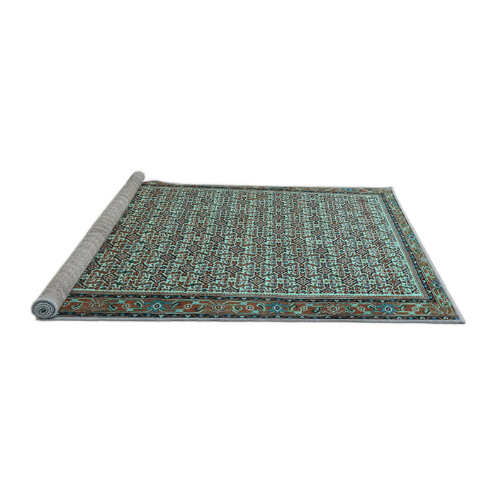 Sideview of Machine Washable Persian Light Blue Traditional Rug, wshtr1642lblu