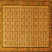 Square Machine Washable Persian Yellow Traditional Rug, wshtr1642yw