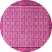 Round Persian Pink Traditional Rug, tr1642pnk