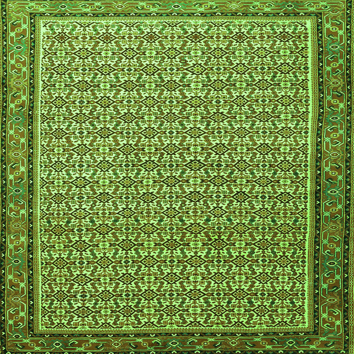 Serging Thickness of Persian Green Traditional Rug, tr1642grn