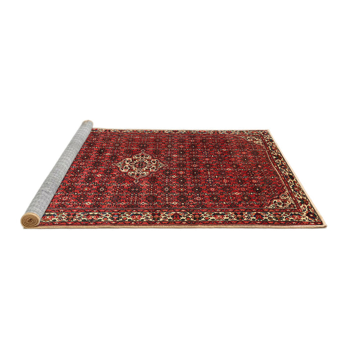 Sideview of Machine Washable Traditional Tomato Red Rug, wshtr1643