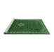 Sideview of Machine Washable Persian Emerald Green Traditional Area Rugs, wshtr1643emgrn