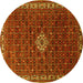 Round Machine Washable Persian Yellow Traditional Rug, wshtr1643yw