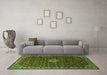 Machine Washable Persian Green Traditional Area Rugs in a Living Room,, wshtr1643grn